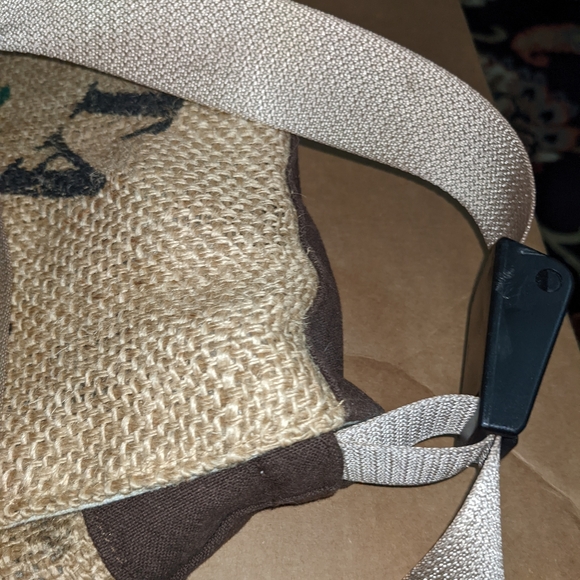 Java Cycle Satchel Recycled Coffee Bean Bag Purse Burlap - Picture 5 of 5